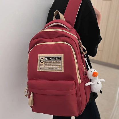 Fashion Girl Boy Red Book Cool Male High Capacity College Backpack Men Women Laptop School Bag Trendy Travel Ladies Student Bags