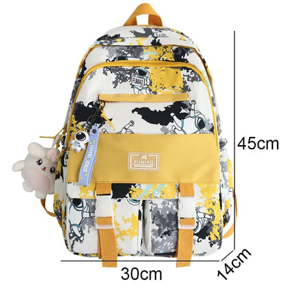 Fashion Girl Camouflage Cute Travel Backpack Trendy Ladies Kawaii Cartoon Graffiti Bag Female Laptop College Backpack Women Bags