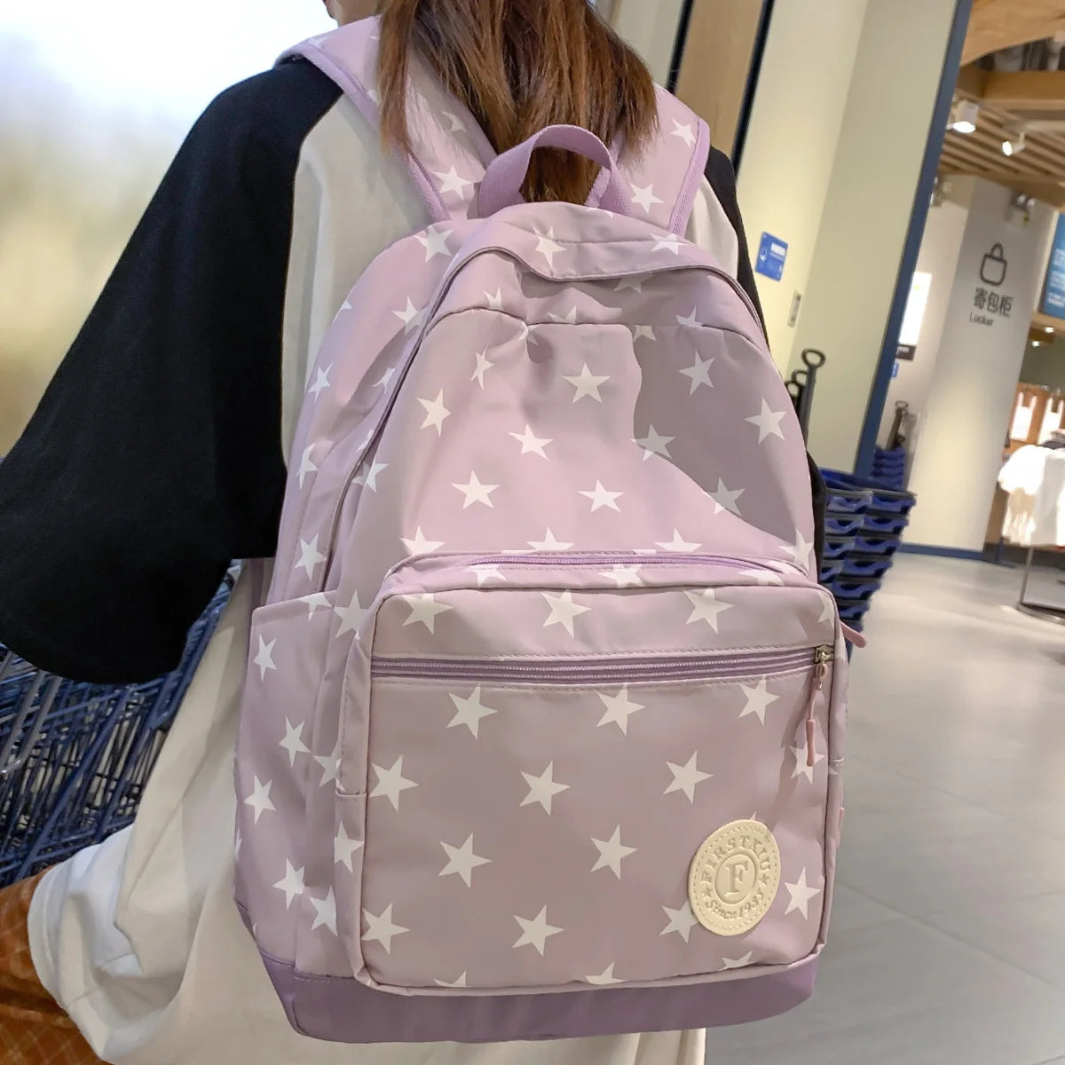 Fashion Girl Kawaii Printing Green Trendy Book Bags Female Cute Nylon Laptop School College Backpack Ladies Travel Women Student