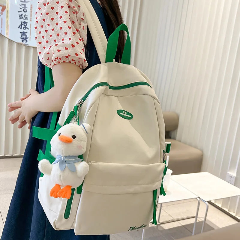 Fashion Girl Travel School Bag Female Nylon Kawaii College Backpack Cool Women Laptop Book Bag Lady Cute Student Backpack Trendy