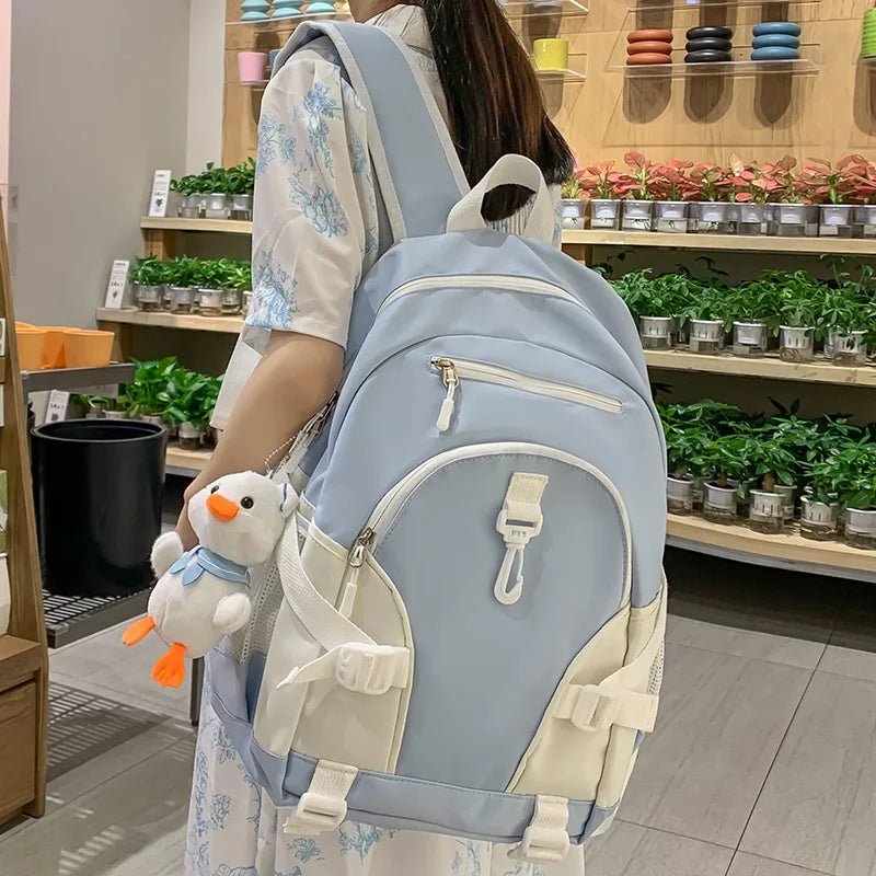 Fashion Girl Waterproof Cute Travel Student Bag Ladies Nylon College Backpack Female Laptop Backpack Trendy Cool Women Book Bags