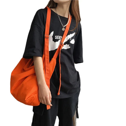 Fashion Girls Crossbody Bags Simple Student Shoulder Bags Women Large Capacity Retro Canvas Bag Men Simplicity Tote Handbags