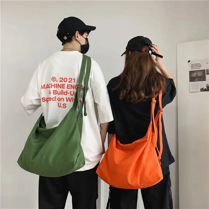 Fashion Girls Crossbody Bags Simple Student Shoulder Bags Women Large Capacity Retro Canvas Bag Men Simplicity Tote Handbags
