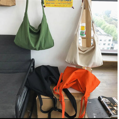 Fashion Girls Crossbody Bags Simple Student Shoulder Bags Women Large Capacity Retro Canvas Bag Men Simplicity Tote Handbags