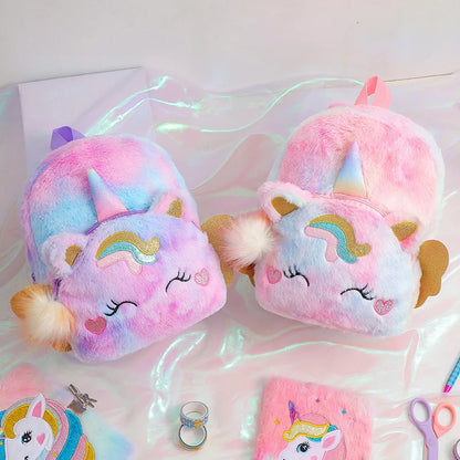 Fashion Girls Kawaii Backpack Cute Unicorn with Wings Design Kindergarten Children School Bags Soft Kids Bag Mochilas Escolares