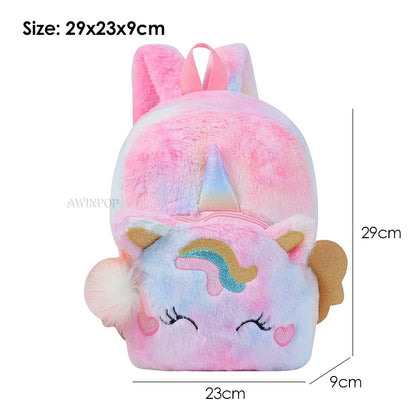 Fashion Girls Kawaii Backpack Cute Unicorn with Wings Design Kindergarten Children School Bags Soft Kids Bag Mochilas Escolares