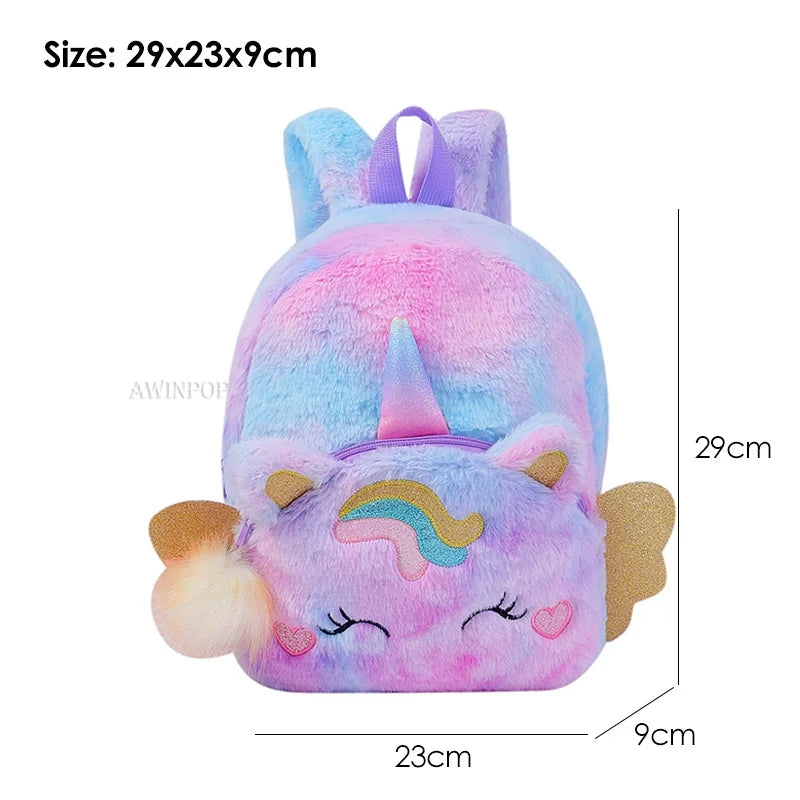 Fashion Girls Kawaii Backpack Cute Unicorn with Wings Design Kindergarten Children School Bags Soft Kids Bag Mochilas Escolares