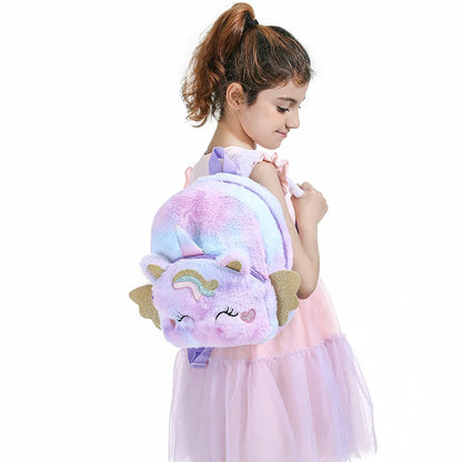 Fashion Girls Kawaii Backpack Cute Unicorn with Wings Design Kindergarten Children School Bags Soft Kids Bag Mochilas Escolares
