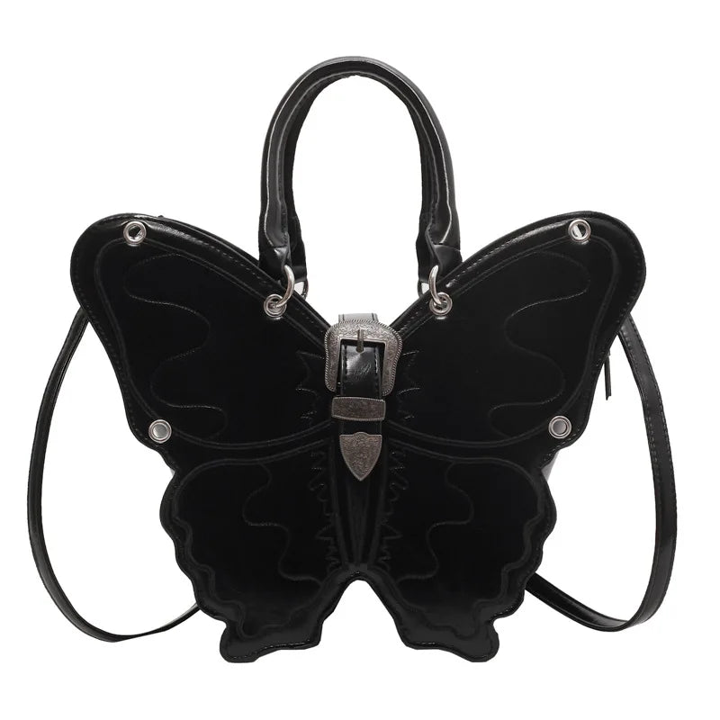 Fashion Gothic Style Women Girls Butterfly Backpacks Female Punk Streetwear Individualistic Shoulder Bags HandBags