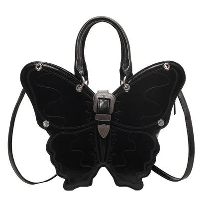 Fashion Gothic Style Women Girls Butterfly Backpacks Female Punk Streetwear Individualistic Shoulder Bags HandBags