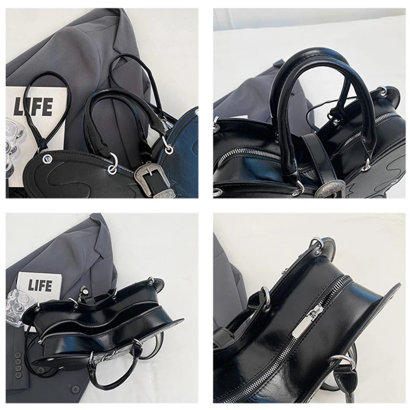 Fashion Gothic Style Women Girls Butterfly Backpacks Female Punk Streetwear Individualistic Shoulder Bags HandBags