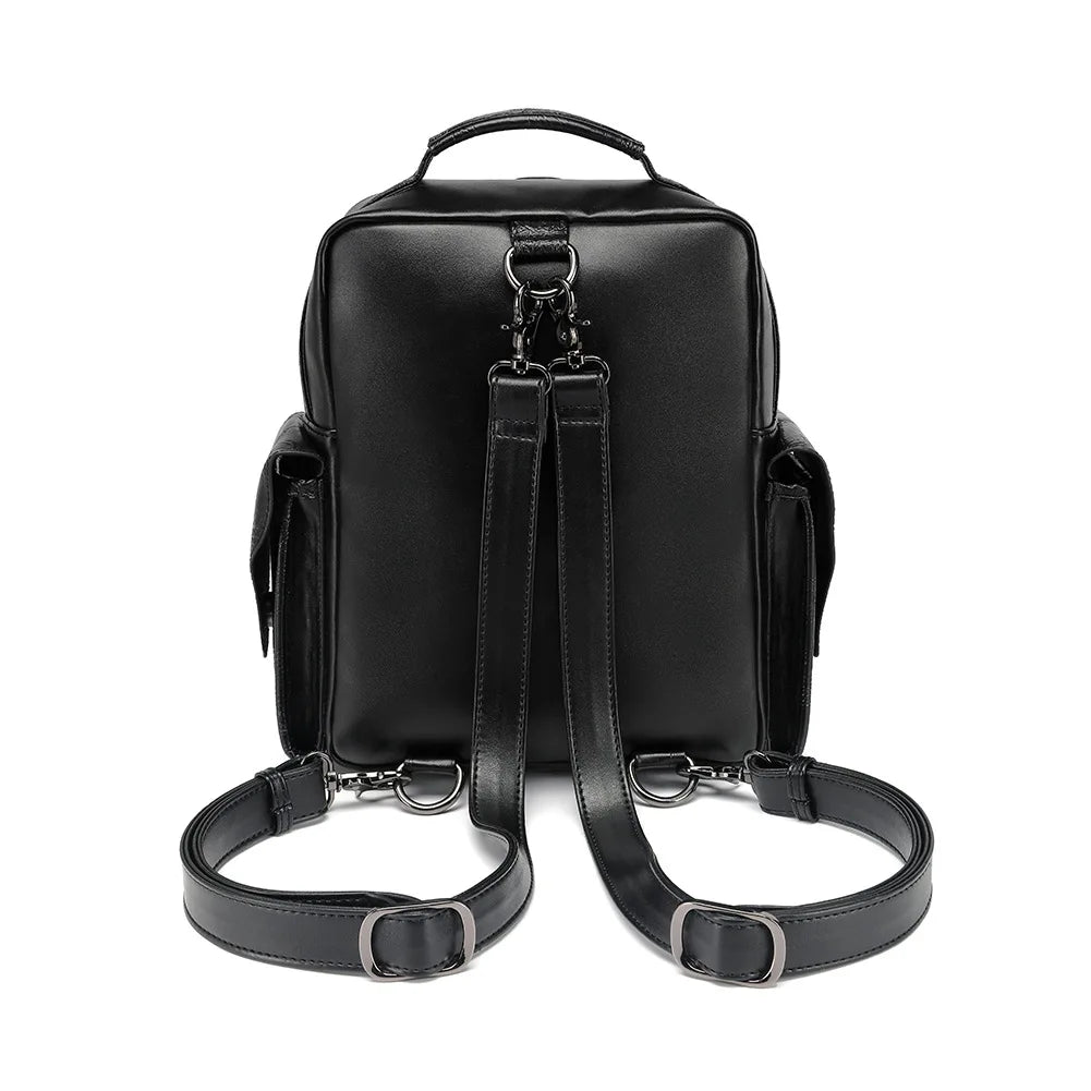 Fashion Gothic Style Women Skull Embroidery Punk Backpacks Female Travel Laptop Moto Bags