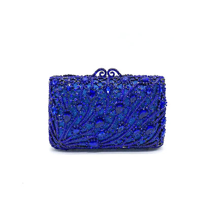 Fashion Green Crystal Diamond Women's Evening Clutch Bags Chain Party Purse Elegant Lady Shoulder Handbags Mini Prom Bag Mom Bag
