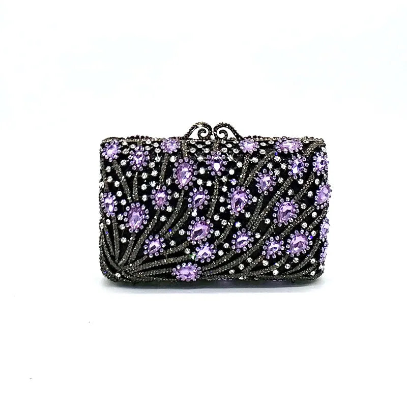 Fashion Green Crystal Diamond Women's Evening Clutch Bags Chain Party Purse Elegant Lady Shoulder Handbags Mini Prom Bag Mom Bag