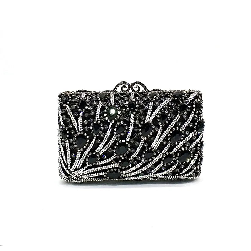 Fashion Green Crystal Diamond Women's Evening Clutch Bags Chain Party Purse Elegant Lady Shoulder Handbags Mini Prom Bag Mom Bag