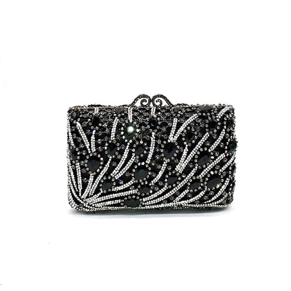 Fashion Green Crystal Diamond Women's Evening Clutch Bags Chain Party Purse Elegant Lady Shoulder Handbags Mini Prom Bag Mom Bag