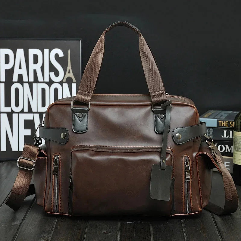 Fashion Hand Crazy messenger cowhide leather laptop computer Business hand bags for men