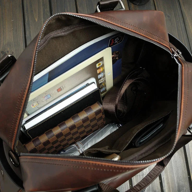 Fashion Hand Crazy messenger cowhide leather laptop computer Business hand bags for men