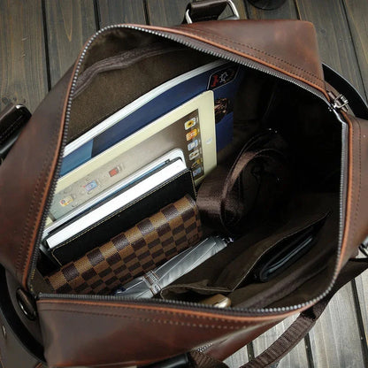 Fashion Hand Crazy messenger cowhide leather laptop computer Business hand bags for men
