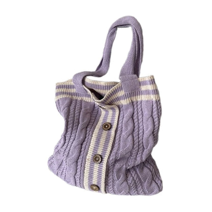 Fashion Handbag Tote Bag Shoulder Bag for Women Girl Versatile Shopping Bag Knitted Bags Large Capacity Trendy Bag
