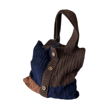Fashion Handbag Tote Bag Shoulder Bag for Women Girl Versatile Shopping Bag Knitted Bags Large Capacity Trendy Bag