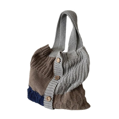 Fashion Handbag Tote Bag Shoulder Bag for Women Girl Versatile Shopping Bag Knitted Bags Large Capacity Trendy Bag