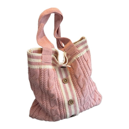 Fashion Handbag Tote Bag Shoulder Bag for Women Girl Versatile Shopping Bag Knitted Bags Large Capacity Trendy Bag