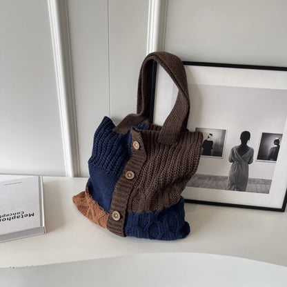 Fashion Handbag Tote Bag Shoulder Bag for Women Girl Versatile Shopping Bag Knitted Bags Large Capacity Trendy Bag
