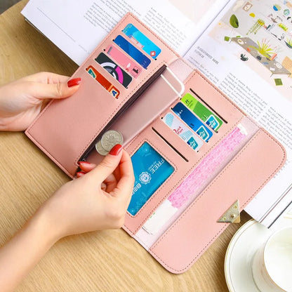 Fashion Heart Slim Wallets for Lady Womens Wallets and Purses Long Mobile Phone Clutch Bags Love Designer Coins Cards Purse
