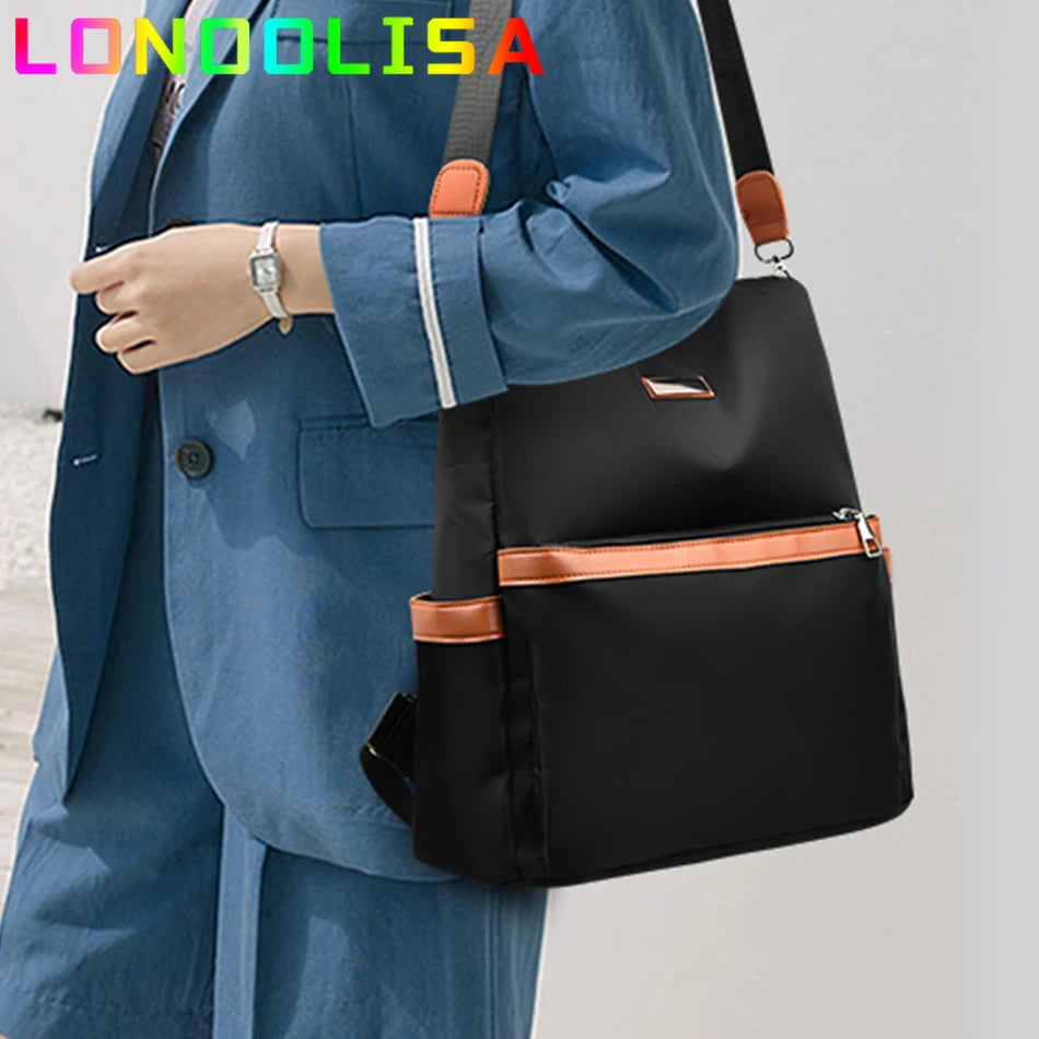 Fashion High Capacity Anti-theft Backpacks for Women Designer Soft Leather Shoulder Bag Bookbag Simple Preppy Style Backpacks
