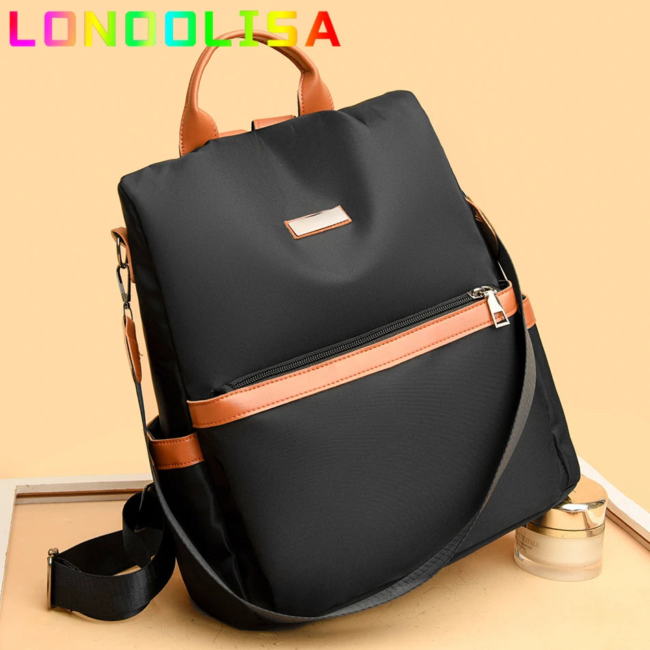 Fashion High Capacity Anti-theft Backpacks for Women Designer Soft Leather Shoulder Bag Bookbag Simple Preppy Style Backpacks