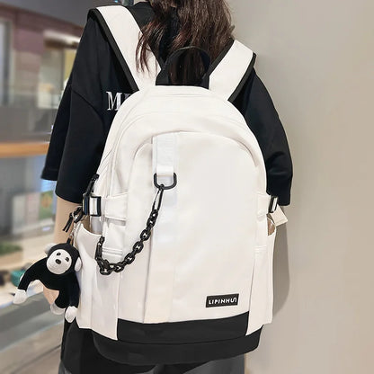 Fashion High Capacity Male Female Nylon College Bag Cool Lady Backpack Men Women Book Bag Girl Boy Travel School Backpack Trendy