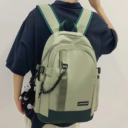Fashion High Capacity Male Female Nylon College Bag Cool Lady Backpack Men Women Book Bag Girl Boy Travel School Backpack Trendy