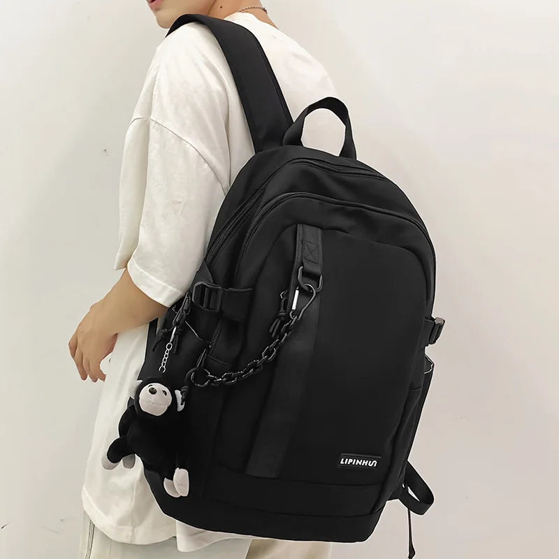 Fashion High Capacity Male Female Nylon College Bag Cool Lady Backpack Men Women Book Bag Girl Boy Travel School Backpack Trendy