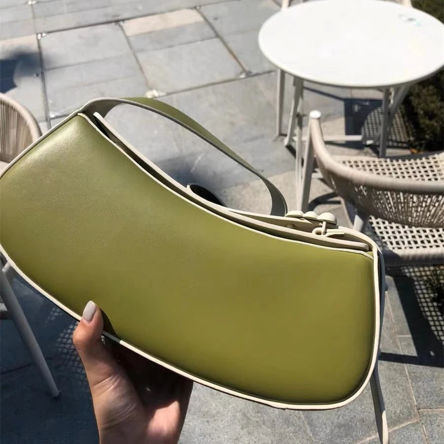 Fashion High Quality Underarm Shoulder Bags for Women Gebuine Leather Handbags Commuter Casual All-match Purses Clutch Female