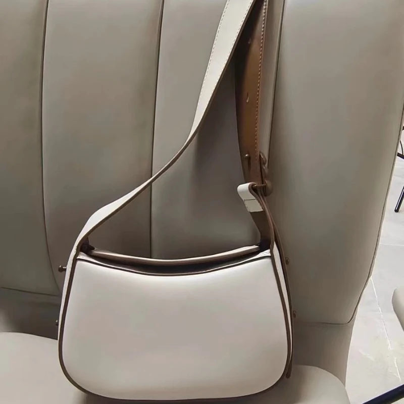 Fashion High Quality Underarm Shoulder Bags for Women Gebuine Leather Handbags Commuter Casual All-match Purses Clutch Female