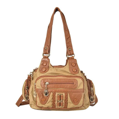 Fashion High Quality Washed PU Leather Handbag Ladies Daily Bag Gift Handbag Large Capacity Shoulder Bags Purse 2020 new Ladies
