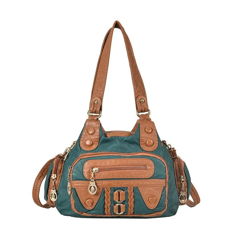 Fashion High Quality Washed PU Leather Handbag Ladies Daily Bag Gift Handbag Large Capacity Shoulder Bags Purse 2020 new Ladies