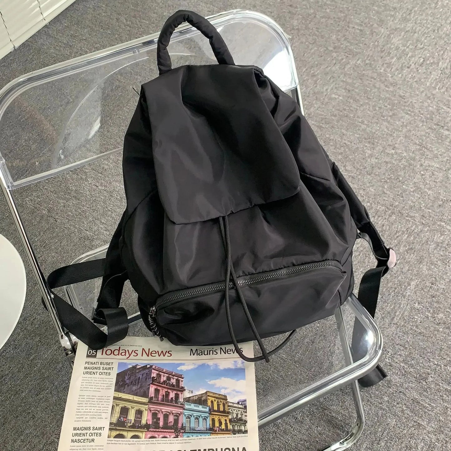 Fashion Japanese Style Women's Backpack Large Capacity Drawstring School Bags For Girls Vintage Feminina Travel Rucksack