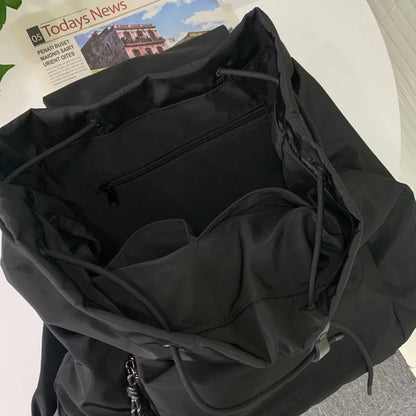 Fashion Japanese Style Women's Backpack Large Capacity Drawstring School Bags For Girls Vintage Feminina Travel Rucksack