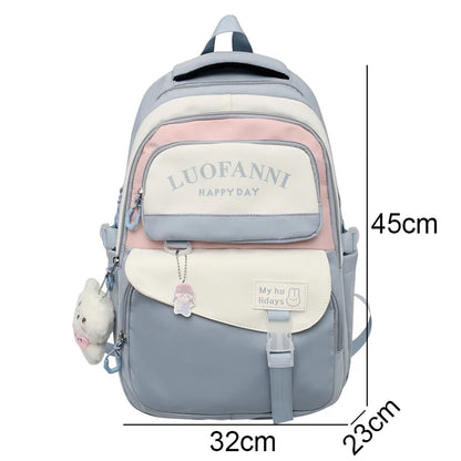 Fashion Kawaii Girl Waterproof High Capacity School Bag Women Cute Backpack Lady Harajuku BookBag Female College Backpack Laptop