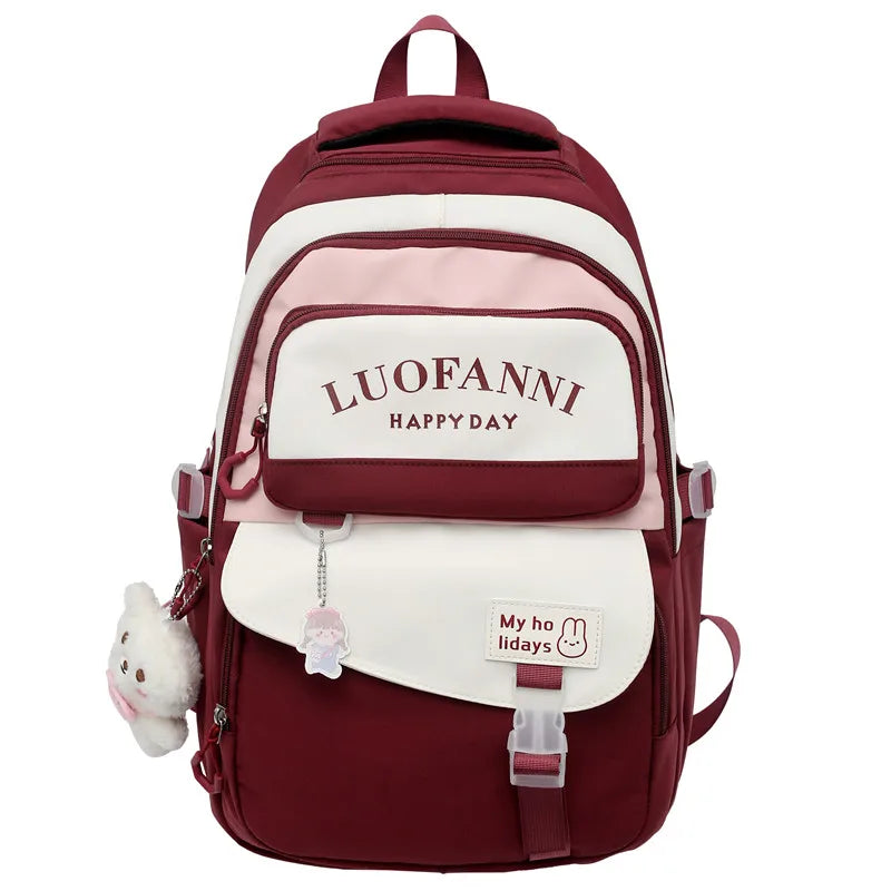 Fashion Kawaii Girl Waterproof High Capacity School Bag Women Cute Backpack Lady Harajuku BookBag Female College Backpack Laptop