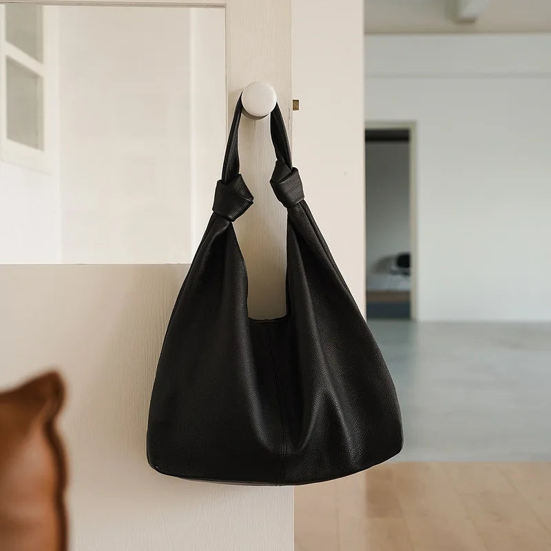 Fashion Kink Shoulder Bag Women Totes High Fashion Genuine Leather Handbags Female Commuter Large Capacity Practical Soft Bolsos