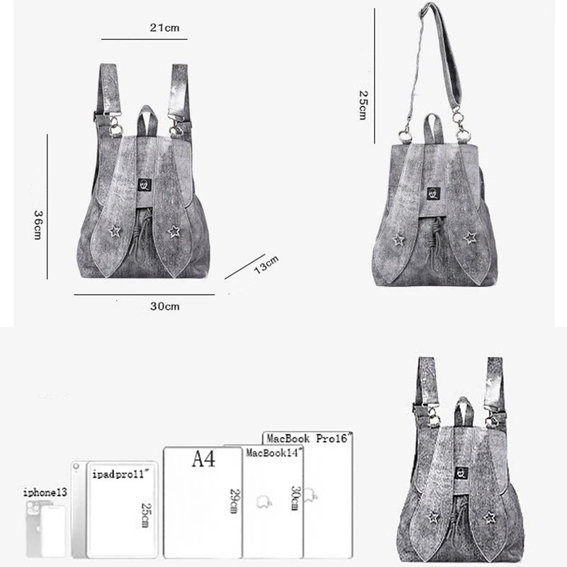 Fashion Korean Style Lolita Girl Individualistic Backpacks Women Rabbit Ears School ShoulderBags High-capacity Laptop Bags