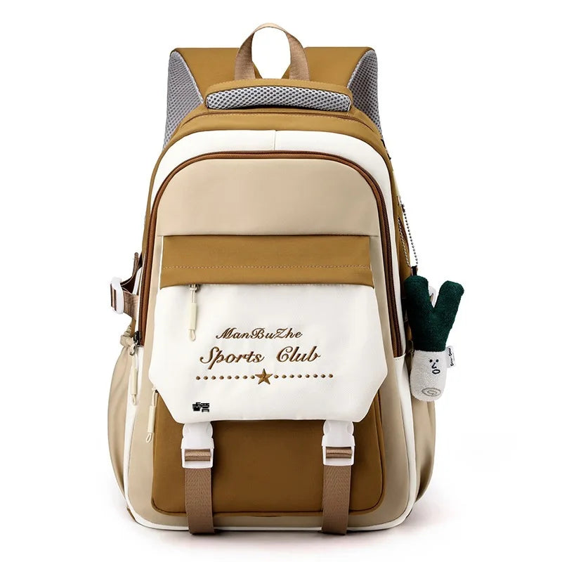 Fashion Korean Style Women Backpacks Preppy Multi Pockets Honeycomb Girl Students School Bags Teenager ShoulderBags