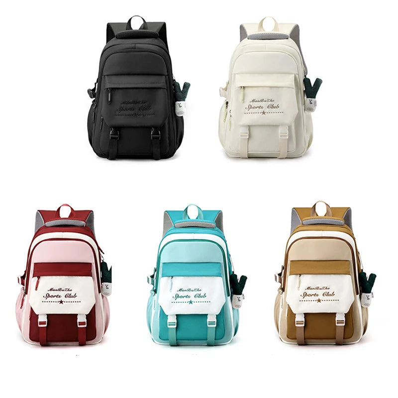 Fashion Korean Style Women Backpacks Preppy Multi Pockets Honeycomb Girl Students School Bags Teenager ShoulderBags