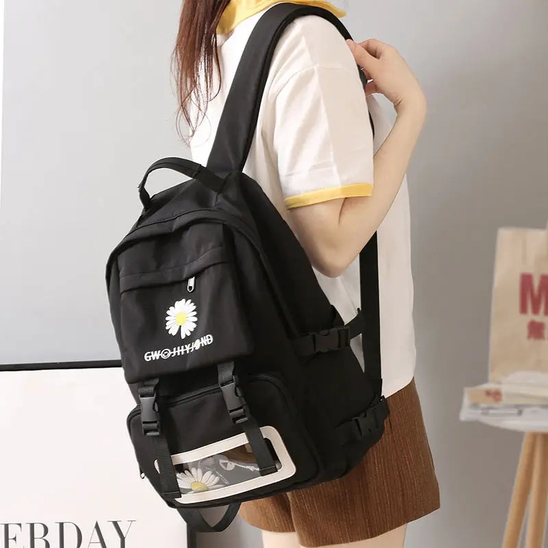 Fashion Korean Style Women Backpacks Student Girls Shoulder Bags Teenager Waterproof Flowers HandBags