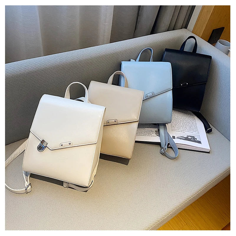 Fashion Korean Style Women Solid Backpacks Irregular Handbags Female Office Lady Shoulder Bags