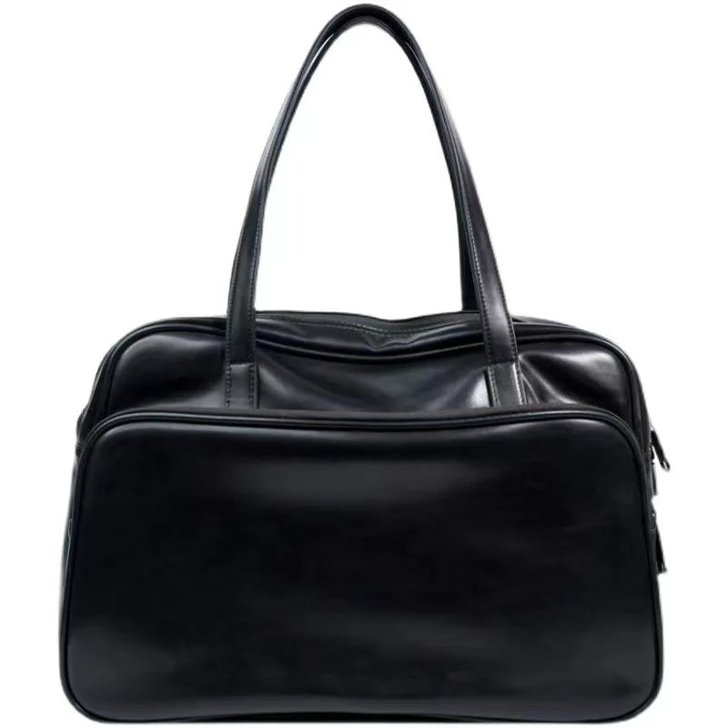 Fashion Korean Style Women Travel Bags Totes Female Girl PU High Capacity Solid Duffle ShoulderBags HandBags