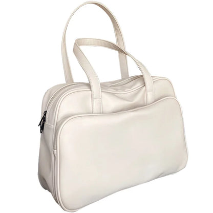 Fashion Korean Style Women Travel Bags Totes Female Girl PU High Capacity Solid Duffle ShoulderBags HandBags